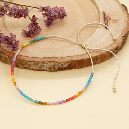 Pulsera Mosaico Fino · Abalorios de Color