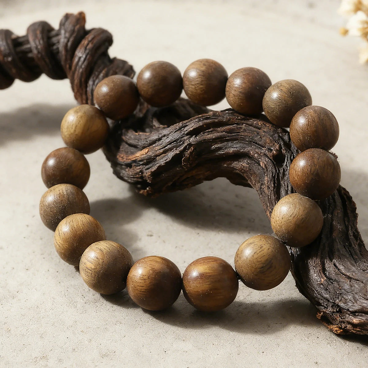 Pulseira original de sândalo verde, laço único, arte retrô, oração, contas da sorte, peça de mão neutra