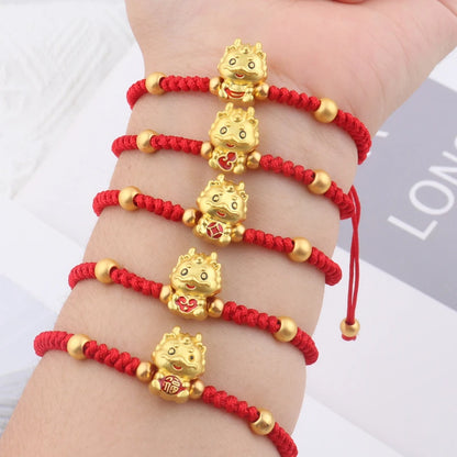 Pulsera Carmesí · Cuentas y Colgante