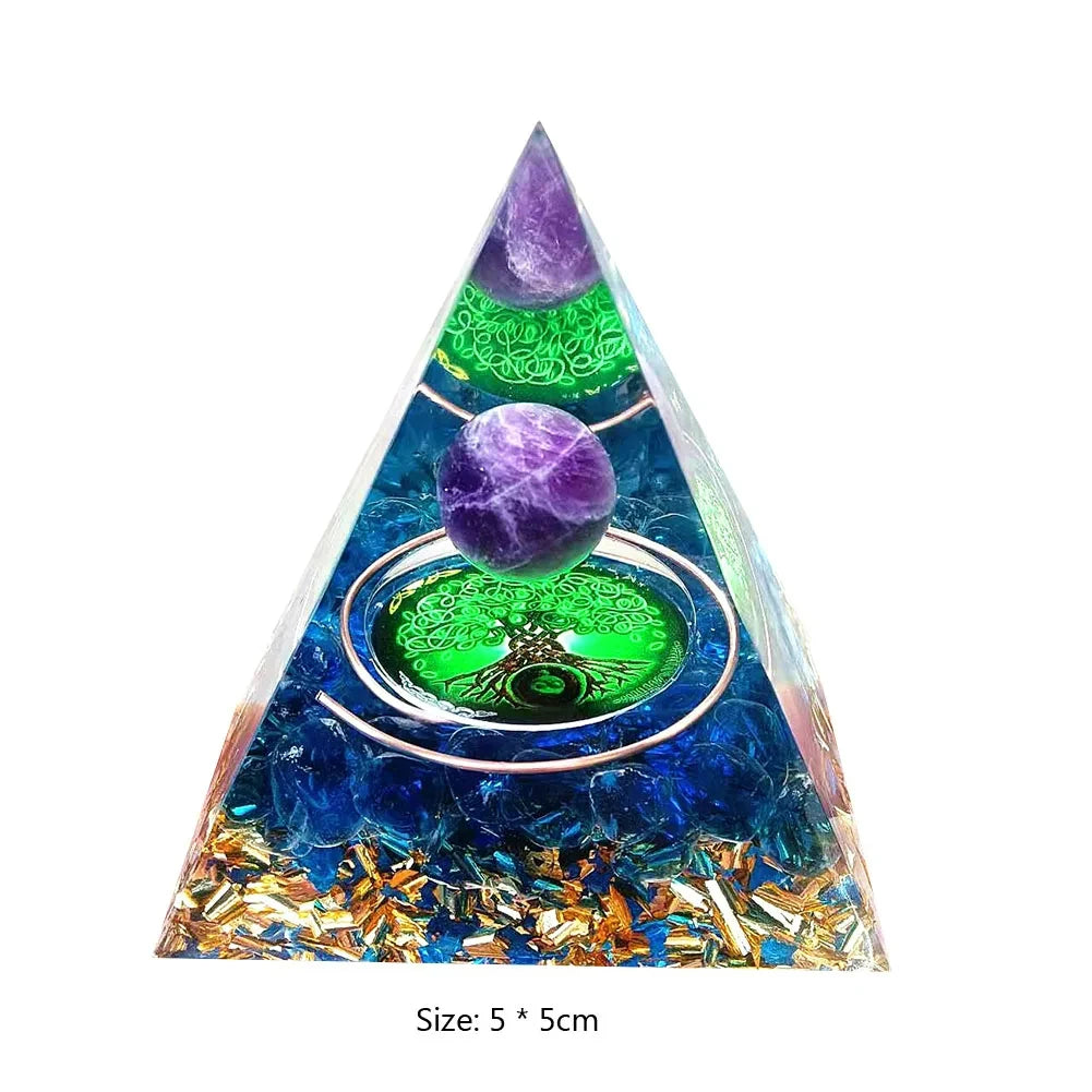 Pirámide Loto · Orgonita Decorativa