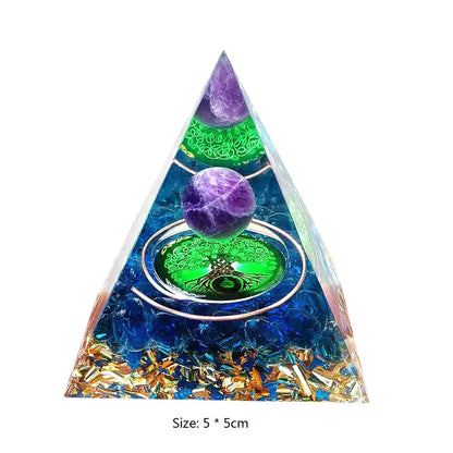 Pirámide Loto · Orgonita Decorativa