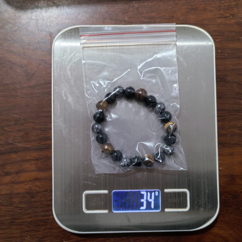 Natural preto obsidiana hematita tigre olho contas pulseiras masculino para proteção de saúde magnética mulher alma jóias pulsera hombre