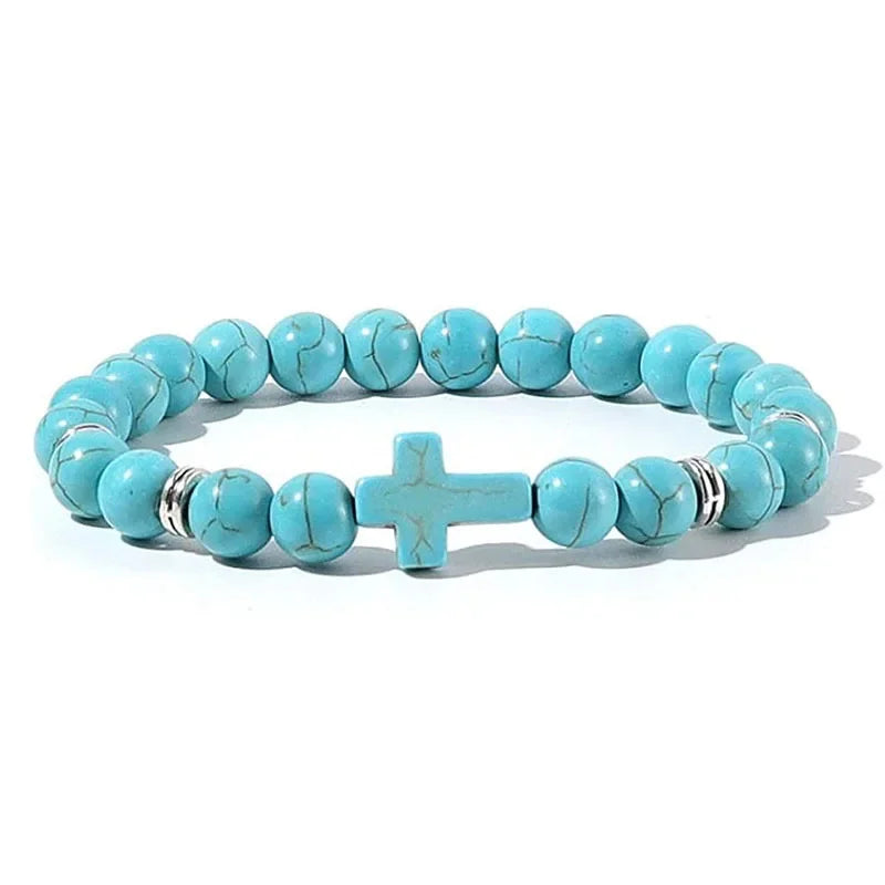 Pulsera Fe · Cuentas con Cruz