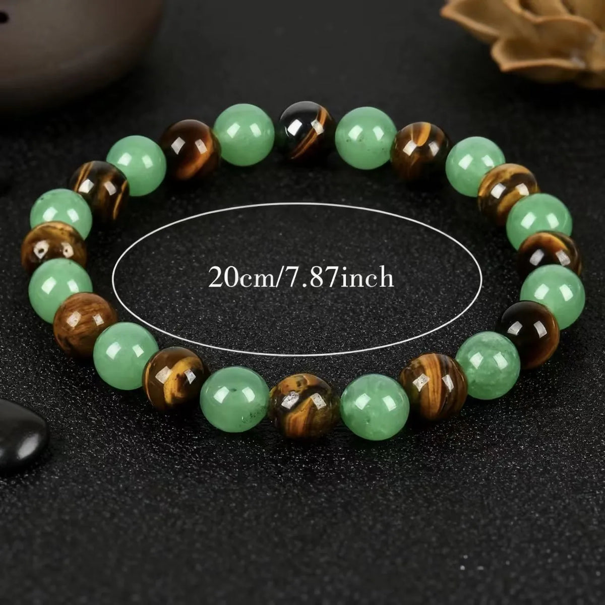 Pulsera Brote · Verde y Ojo de Tigre