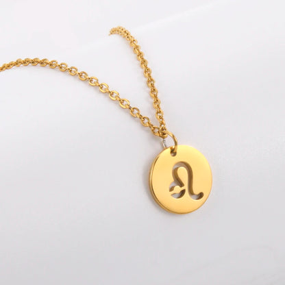 Aço inoxidável estrela signo do zodíaco colares 12 constelação gargantilha pingentes áries libra leo collier presente de aniversário