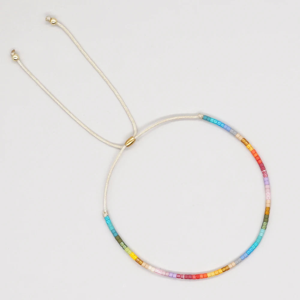 Pulsera Mosaico Fino · Abalorios de Color