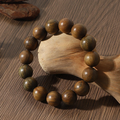 Pulseira original de sândalo verde, laço único, arte retrô, oração, contas da sorte, peça de mão neutra