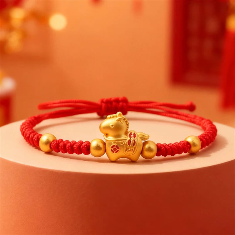 Pulsera Caballo Rojo · Cordón Trenzado