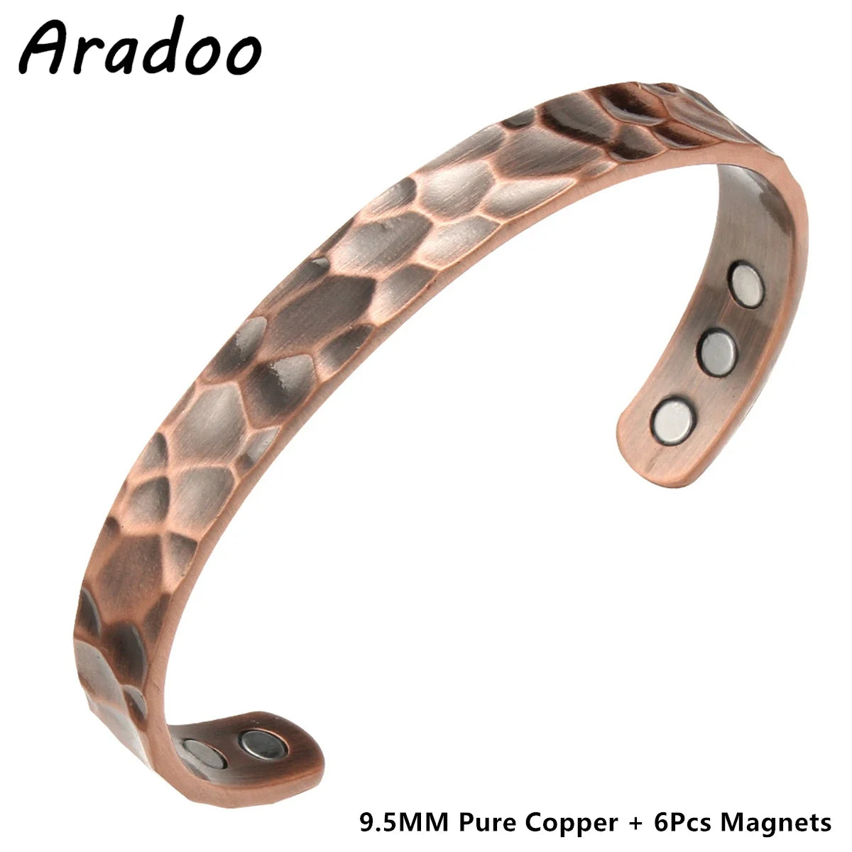 ARADOO-Pulseira Ajustável De Cobre Para Mulheres, 99,9% De Cobre Puro, Pulseira De Punho, Presentes De Jóias