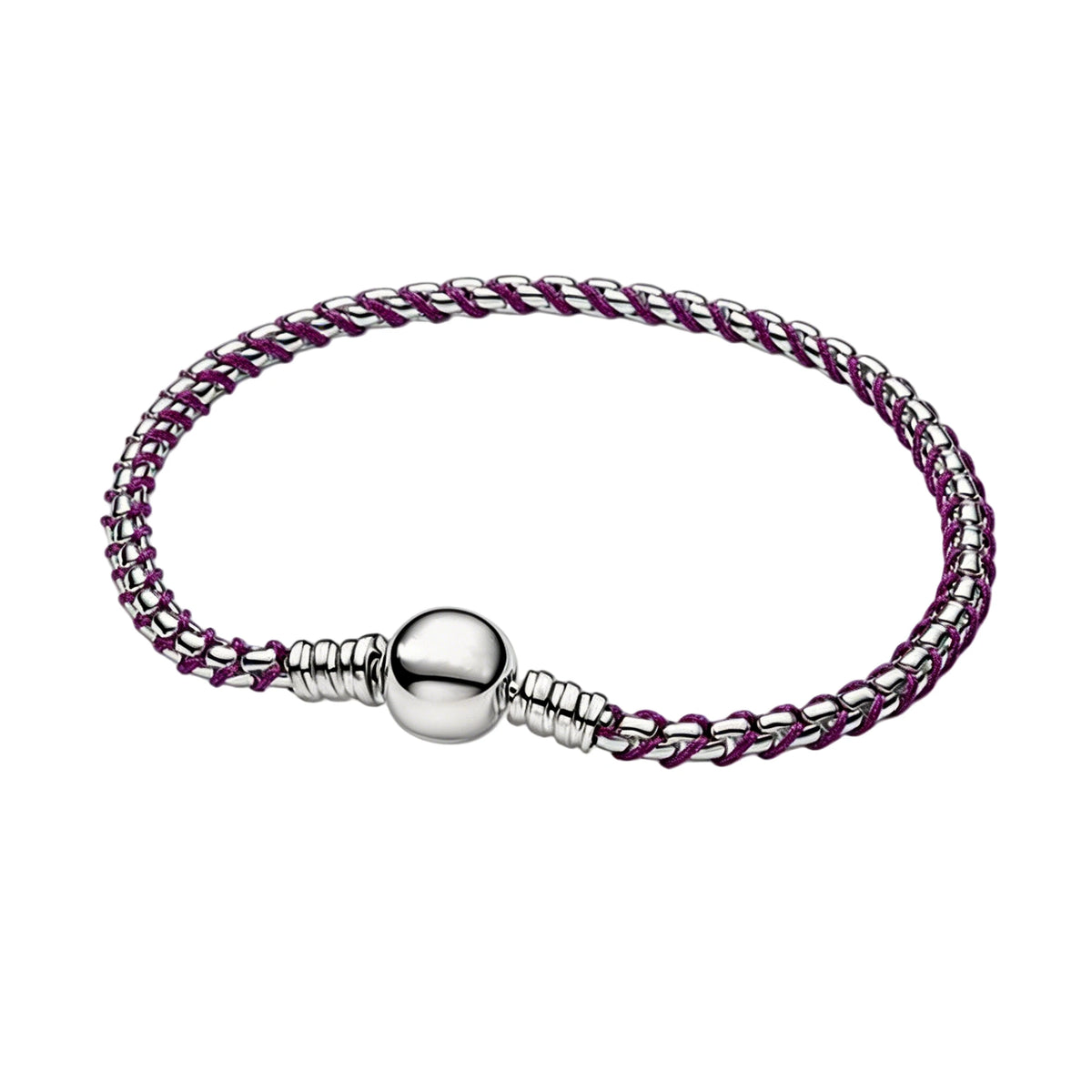 Pulseira de corrente elíptica aberta, trançada, com design de arco-íris, em prata esterlina 925, para mulheres, ideal para festas e casamentos, joia fina.