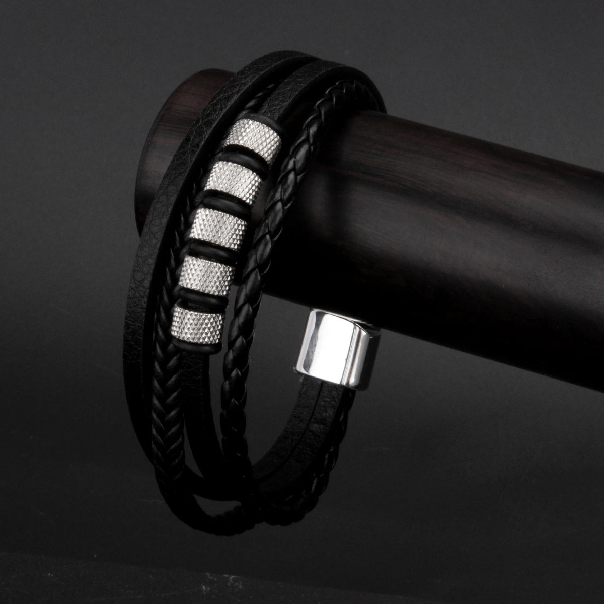 3 cores tecido couro homem pulseiras mão-tecido multi-camada pulseira para homem preto marrom corda masculino árvore pulseira punk liga de zinco
