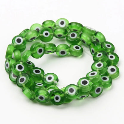 8mm 48 pçs contas de vidro natural liuli pulseira olho contas frisado pulseira feminino masculino jóias amuleto mal nazar olho charme