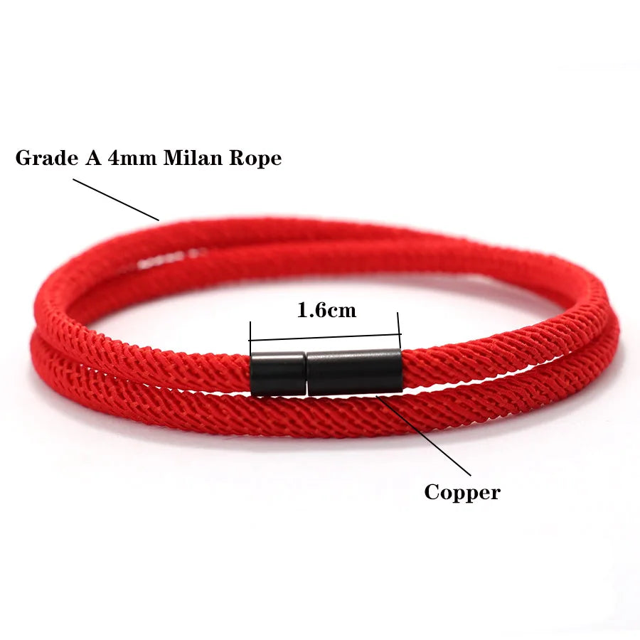 Pulsera roja de cordón de doble vuelta