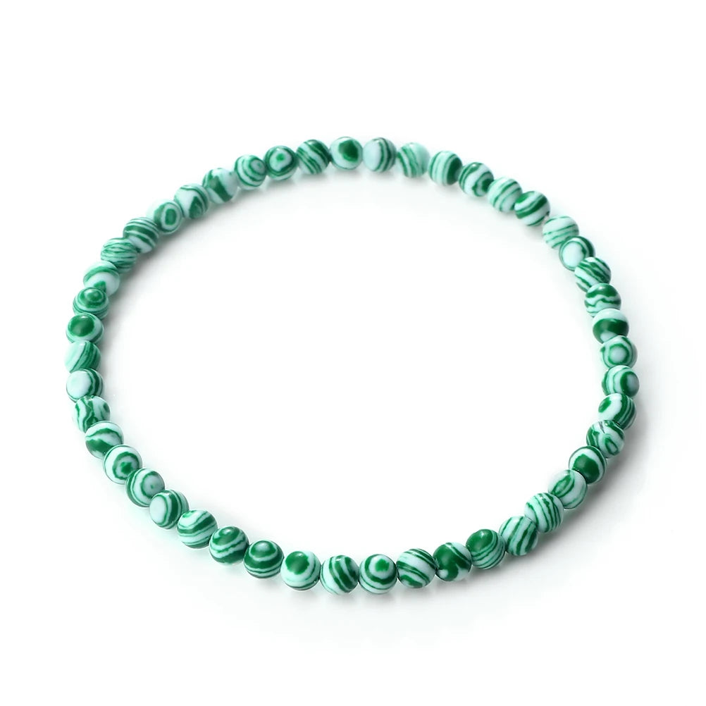 Pulsera de cuentas de piedra de 4 mm