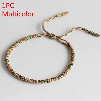 1PC/3PCs Pulseira de Moda com Trama de Corda Vermelha Tibetana e Nós Budistas