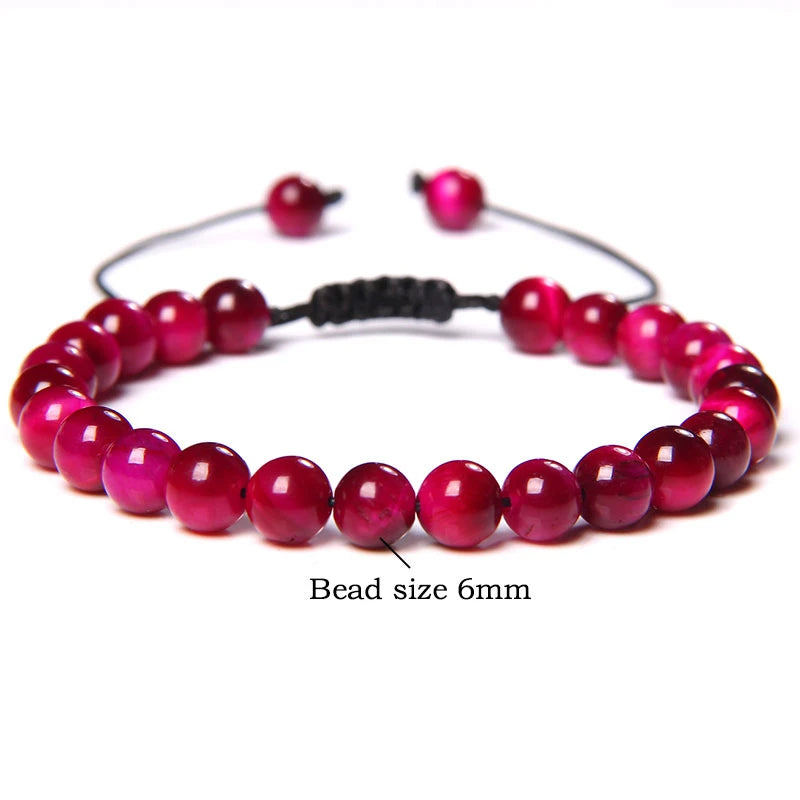 Pulsera trenzada de ojo de tigre azul