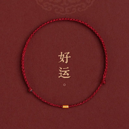 Pulseira Lucky Bead de Cobre trançado à mão, corda vermelha, fivela simples, original étnico, acessório feminino, casal