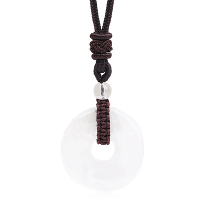Pedra natural ametista olho de tigre colar pingente moda masculina e feminina colar paz nó chinês colar presente