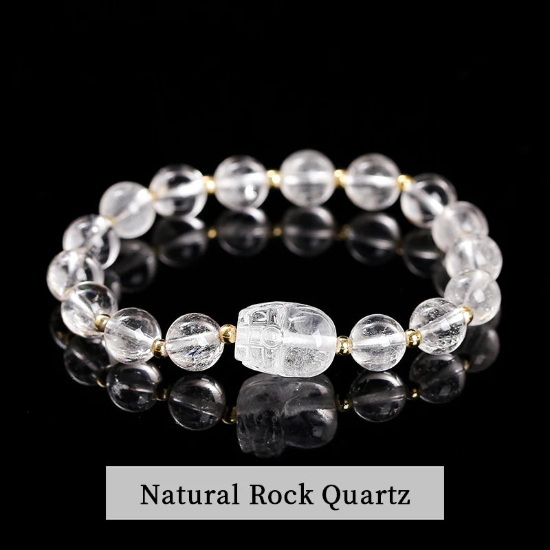 Pulsera Pixiu de amatista y piedra lunar