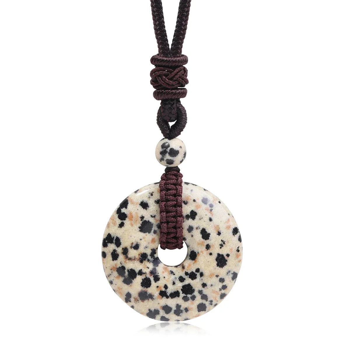 Pedra natural ametista olho de tigre colar pingente moda masculina e feminina colar paz nó chinês colar presente