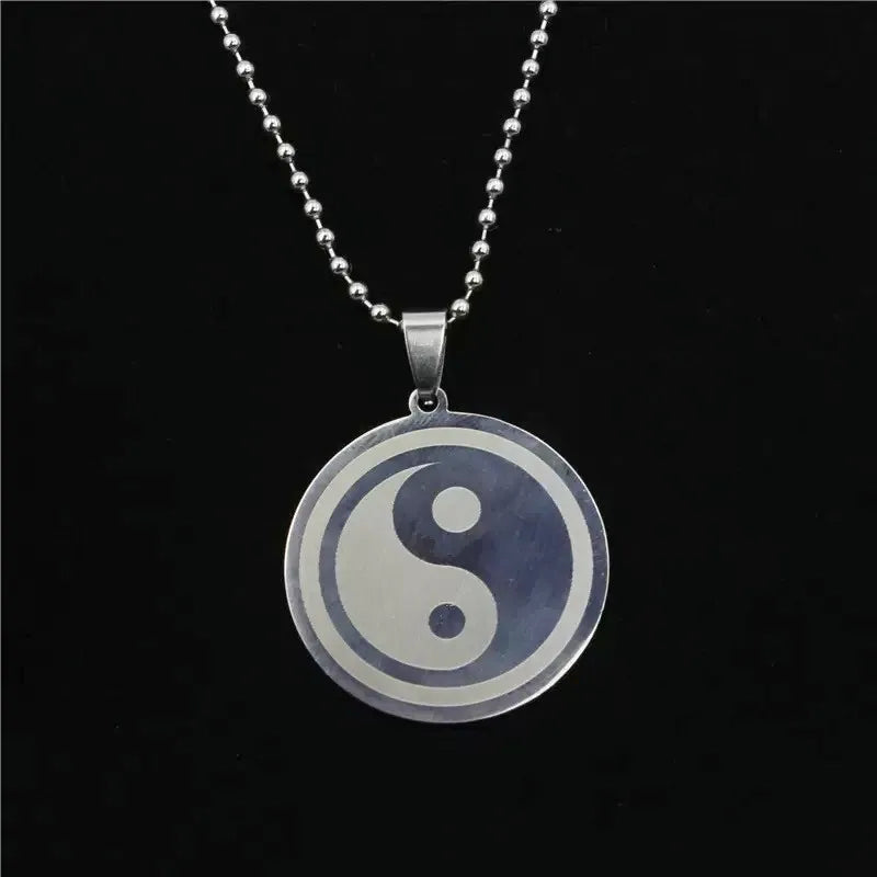 1 peça retro tai chi yin-yang bagua logotipo pingente colar para homens e mulheres casal presente acessório