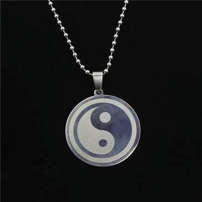 1 peça retro tai chi yin-yang bagua logotipo pingente colar para homens e mulheres casal presente acessório