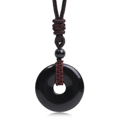 Pedra natural ametista olho de tigre colar pingente moda masculina e feminina colar paz nó chinês colar presente