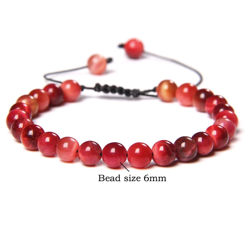 Pulsera trenzada de ojo de tigre azul