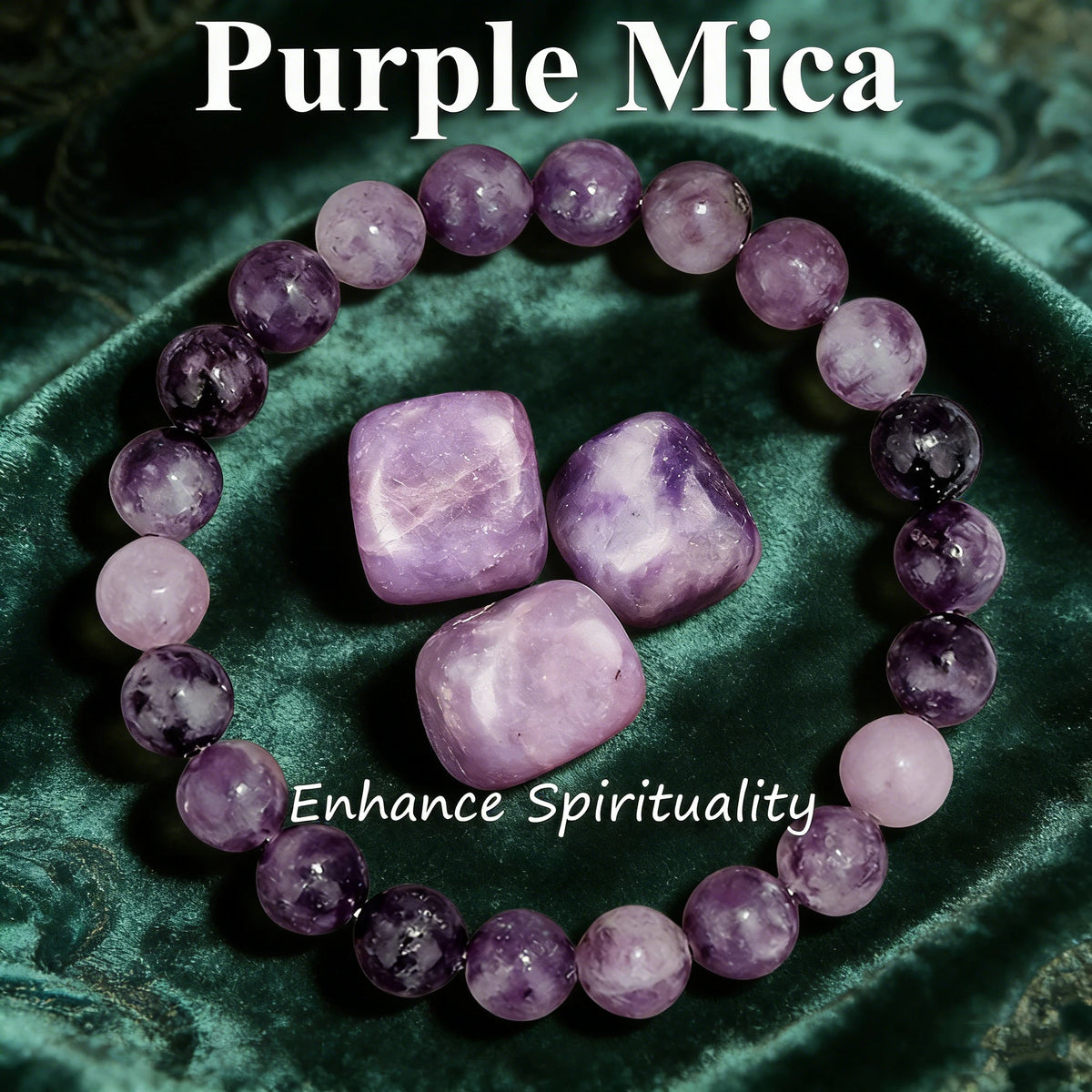Pulsera Medianoche · Cuentas Pulidas