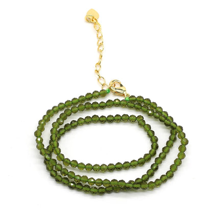 Gema Micro Facetada Colar Curto para Mulheres, Joias Finas, Contas Espinélio 1 Corda, Pulseira Feminina, Gargantilha de Festa