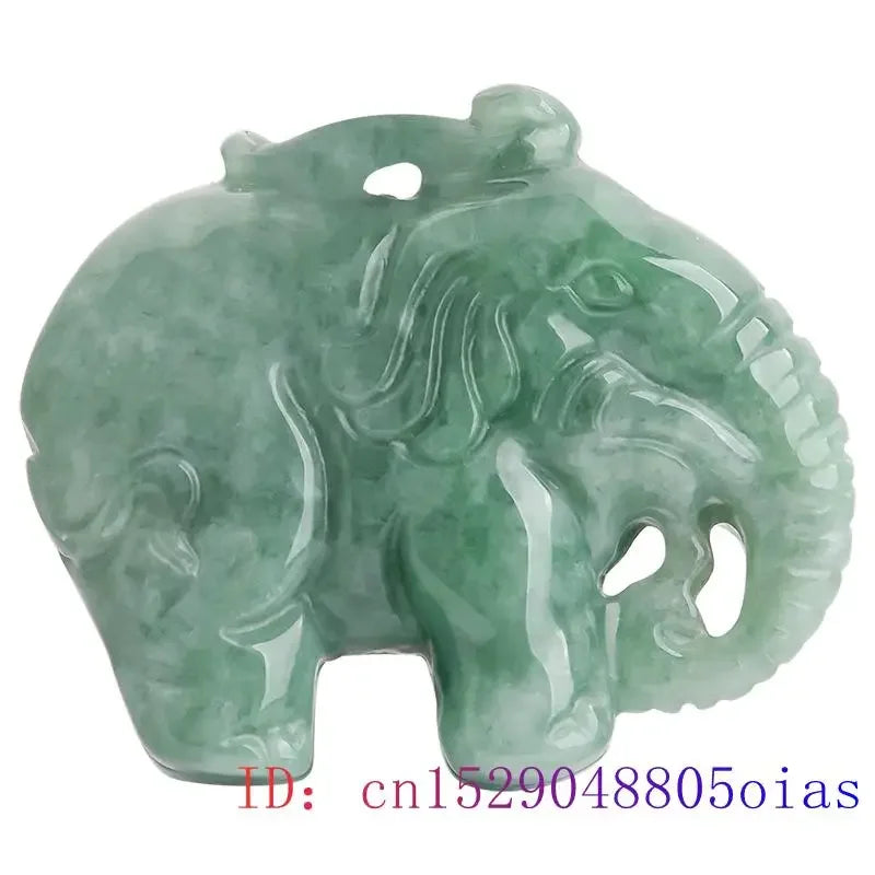 Pingente de elefante de jade bur, colar de pedra esmeralda natural, joias de j, charmasculino, pedras preciosas verdes