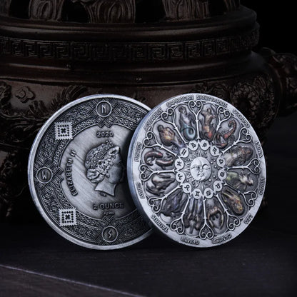 Moneda Rueda Celeste · Zodiaco