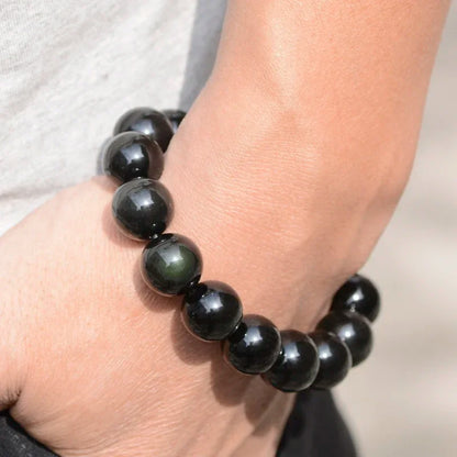 Pulsera budista de obsidiana arcoíris