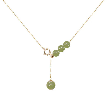 Colares de prata esterlina 925 para mulheres, com pingente de jade, cor dourada, corrente ajustável, joias de luxo, presente romântico.