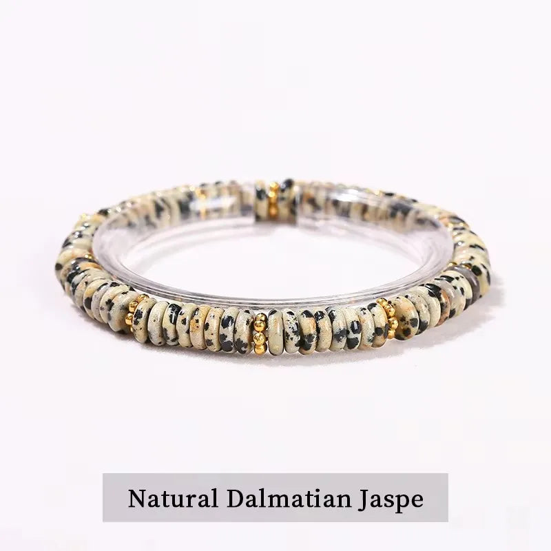 Pedra natural verde aventurina rosa quartzo plana espaçador contas pulseira feminino masculino cura espiritual pulseira elástica jóias presente