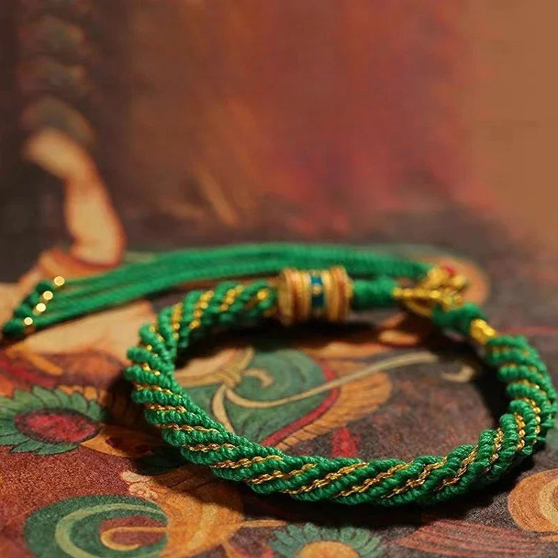 Pulsera Nudos de Color · Cordón Tejido