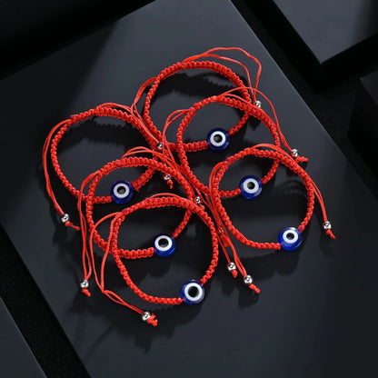 2-12 pçs artesanal mau olhado pulseira de corda vermelha para amante proteção amuleto da sorte e amizade trança corda pulseira jóias presente