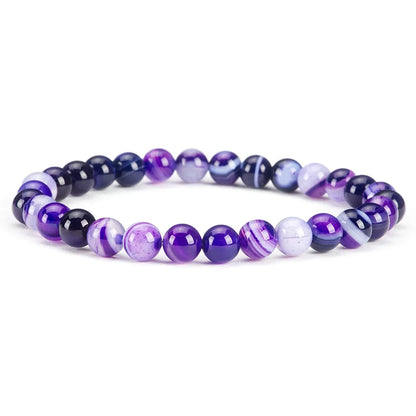 Pulseira de contas de pedra natural, com ametista, olho de tigre, cristal de quartzo e ágata, pulseiras de contas de pedras preciosas, joias para mulheres, para reiki e cura, presente para casais.