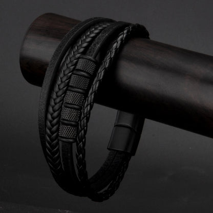 3 cores tecido couro homem pulseiras mão-tecido multi-camada pulseira para homem preto marrom corda masculino árvore pulseira punk liga de zinco