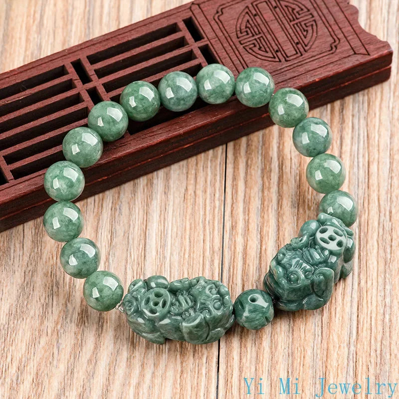 Pulsera de jade con Pixiu tallado