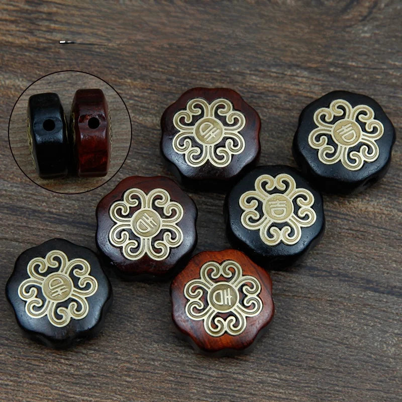 Pingentes de Nuvem Geométricos com Incrustações de Ébano Preto, Ébano Roxo e Bronze Amarelo, Acessórios de Joalheria Artesana...