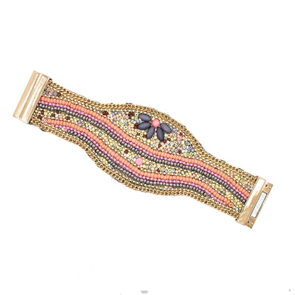 Pulsera bohemia ancha con ojo turco