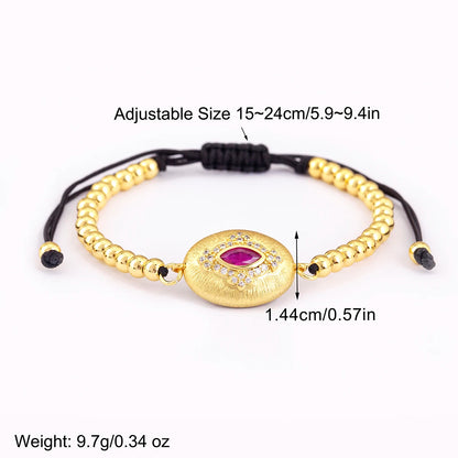 Nidin venda quente estilo punk mau olhado corrente pulseiras ajustáveis para mulheres feminino incrustado rosa vermelho/verde zircão jóias acessórios