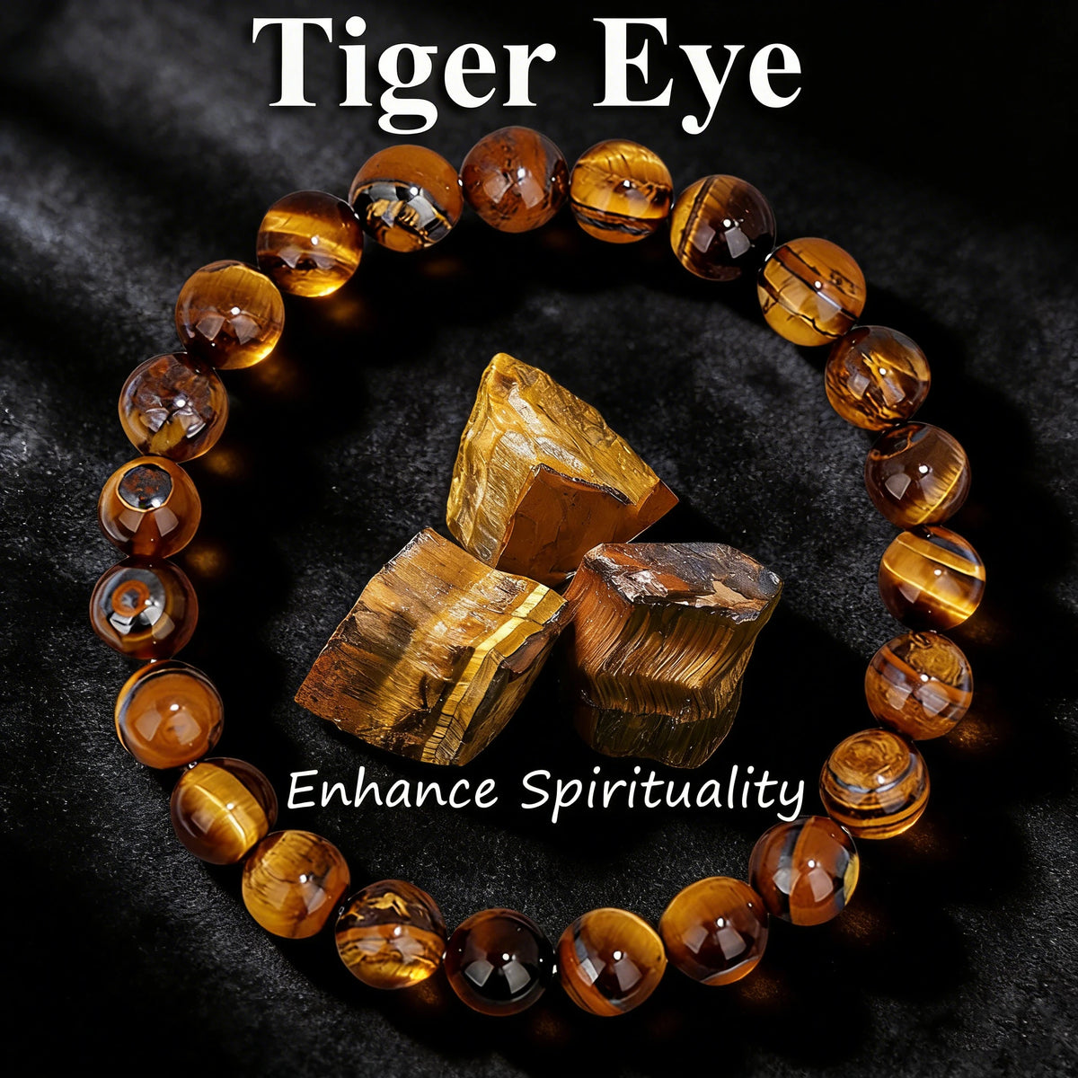 Pulsera Medianoche · Cuentas Pulidas