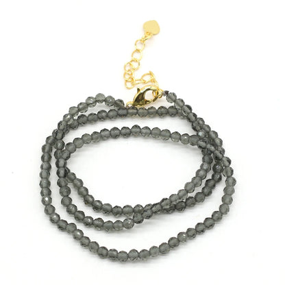 Gema Micro Facetada Colar Curto para Mulheres, Joias Finas, Contas Espinélio 1 Corda, Pulseira Feminina, Gargantilha de Festa
