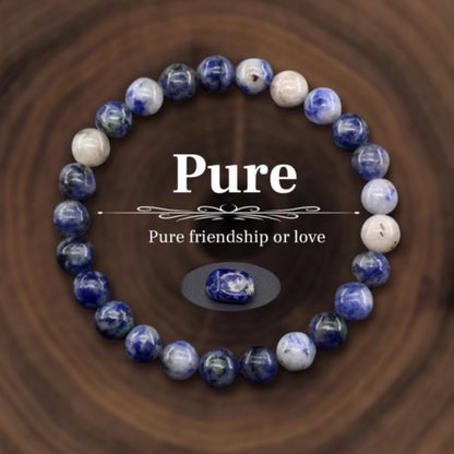 Pulsera Azul Interior · Cuentas de Piedra
