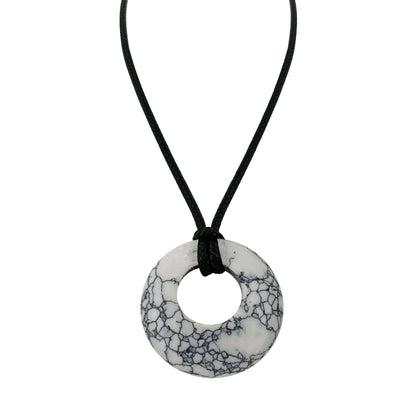 28mm círculo donut cura cristais colar natural semi-precioso chakra pedra preciosa amuleto moeda da sorte donuts charme proteção