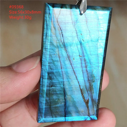 Colar de Pingente de Labradorita Azul Natural em Formato de Gota com Brilho para Mulheres e Homens AAAAAA