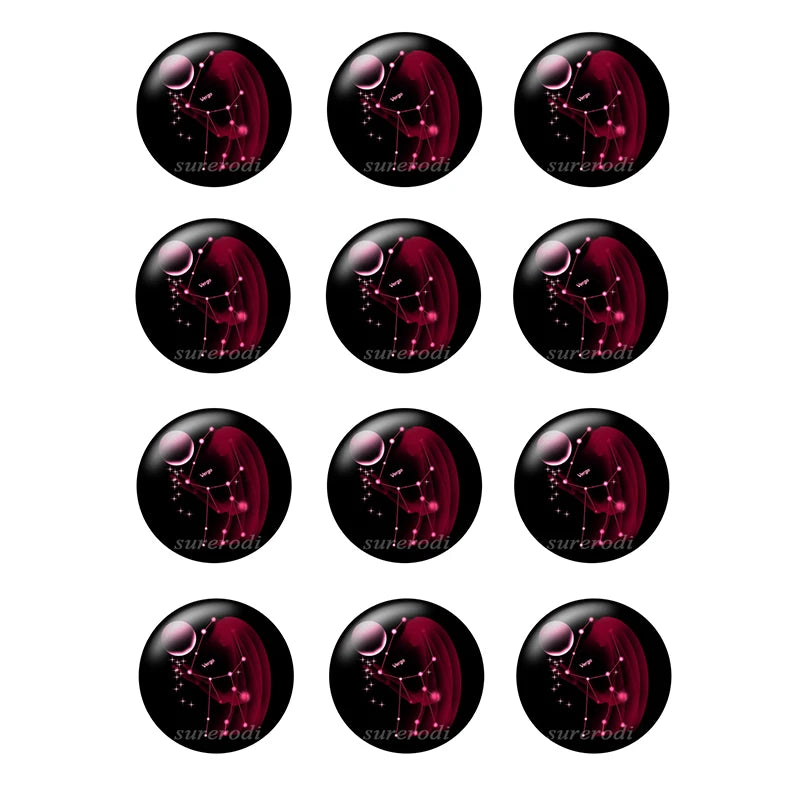 Cabujones de vidrio del zodiaco