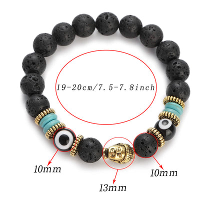 Pulsera de Buda y ojo turco de 10 mm
